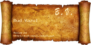 Bud Vazul névjegykártya